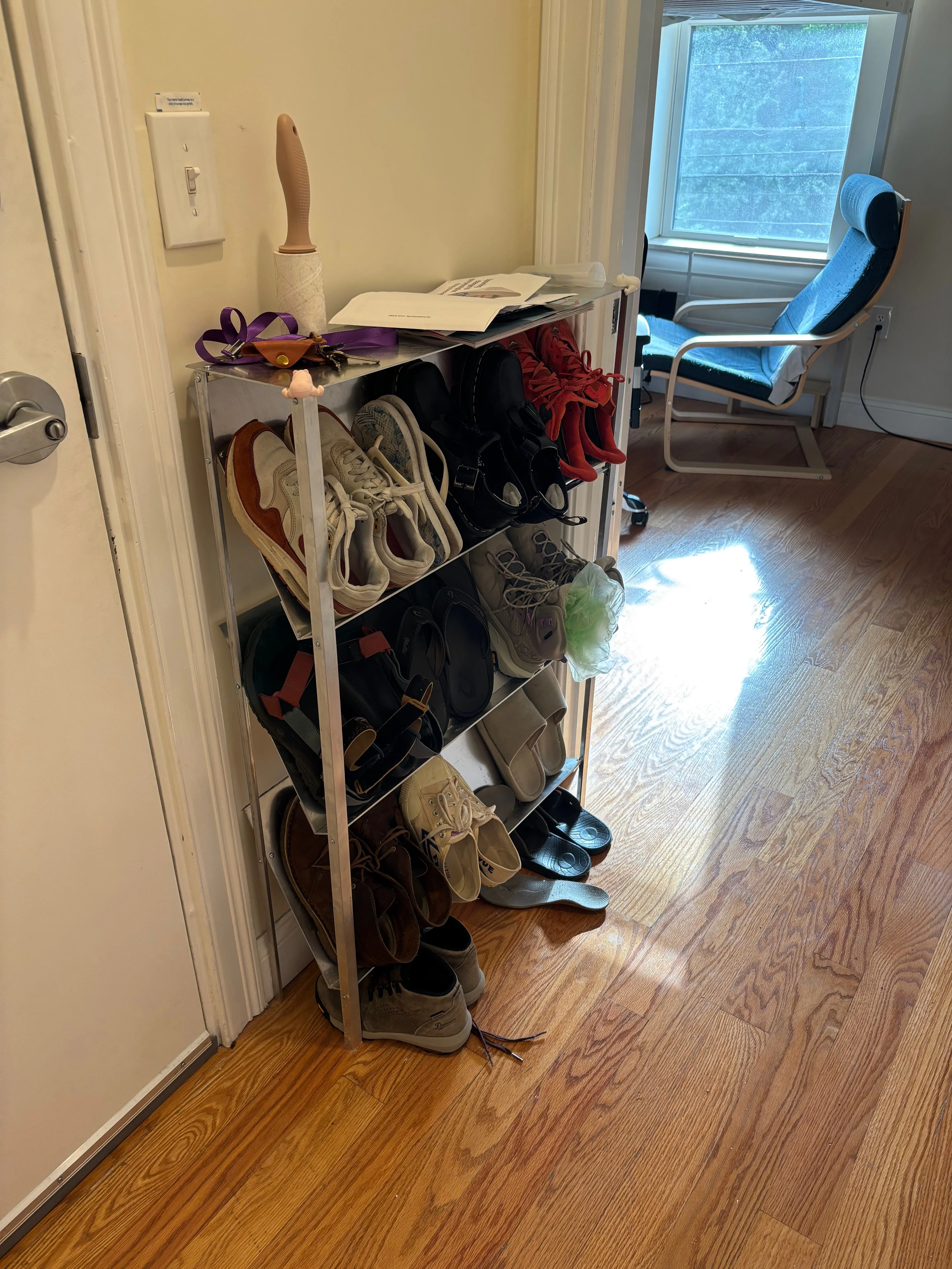 Piece of cut sheet metal with paper template stuck on the front