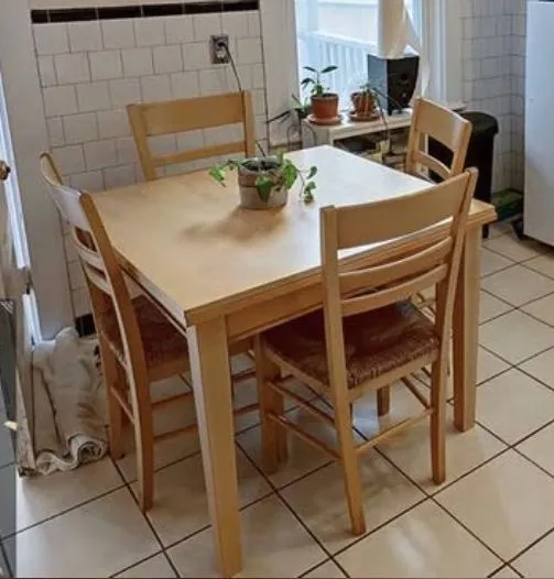 Original dining table in our old apartment