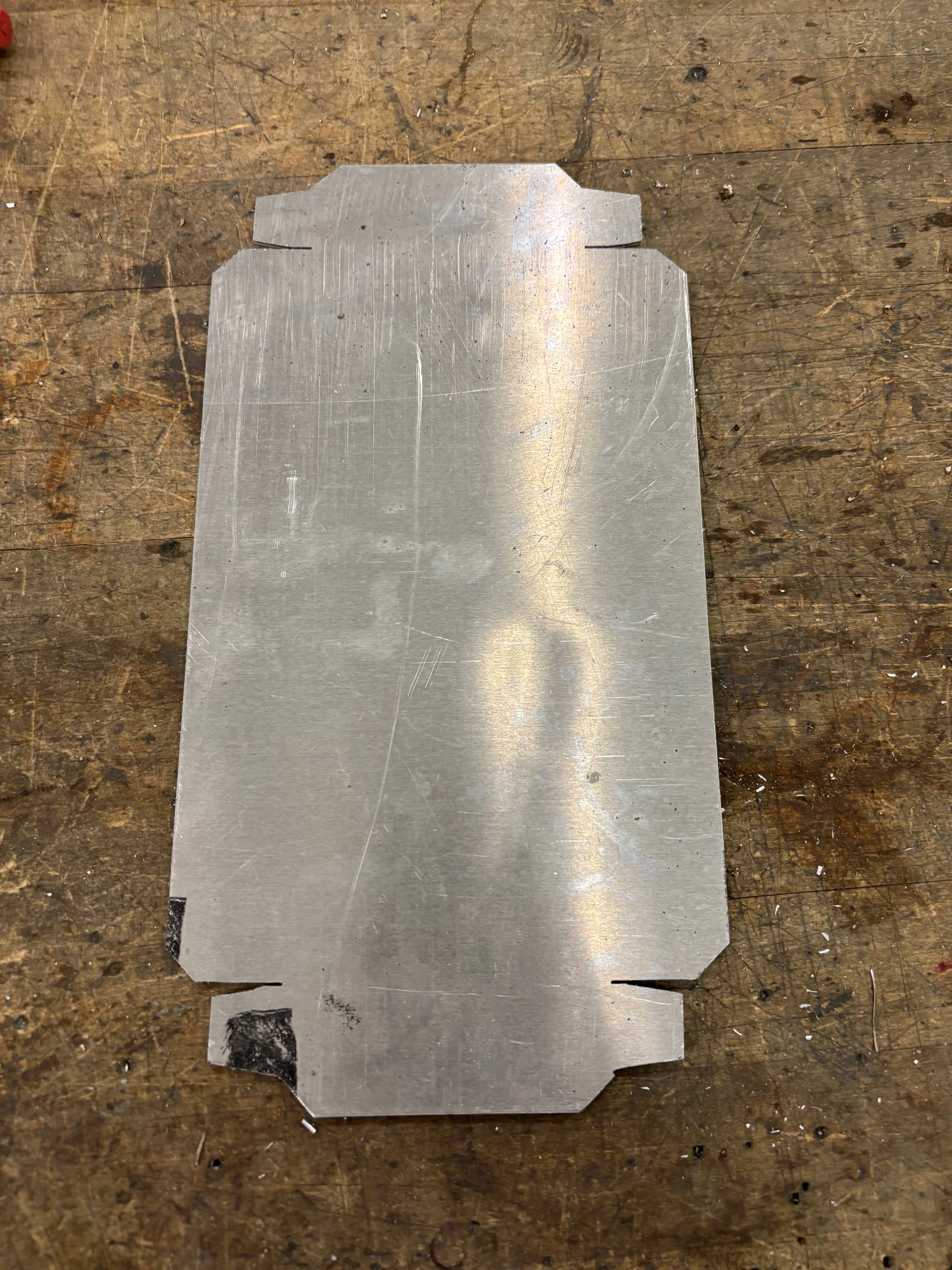 Fully cut out aluminum blank (back)