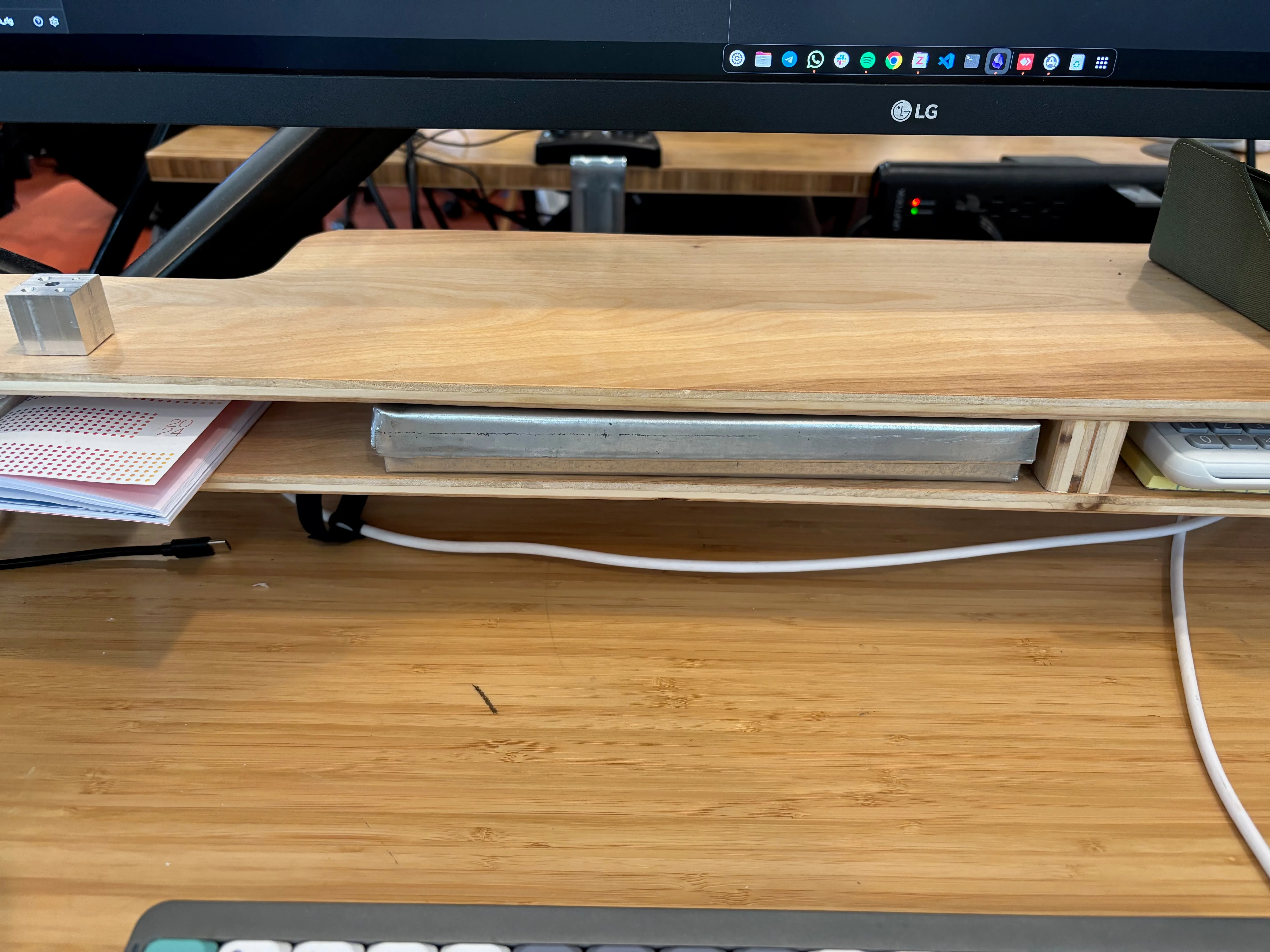 Tissue box fitting snugly into shelf