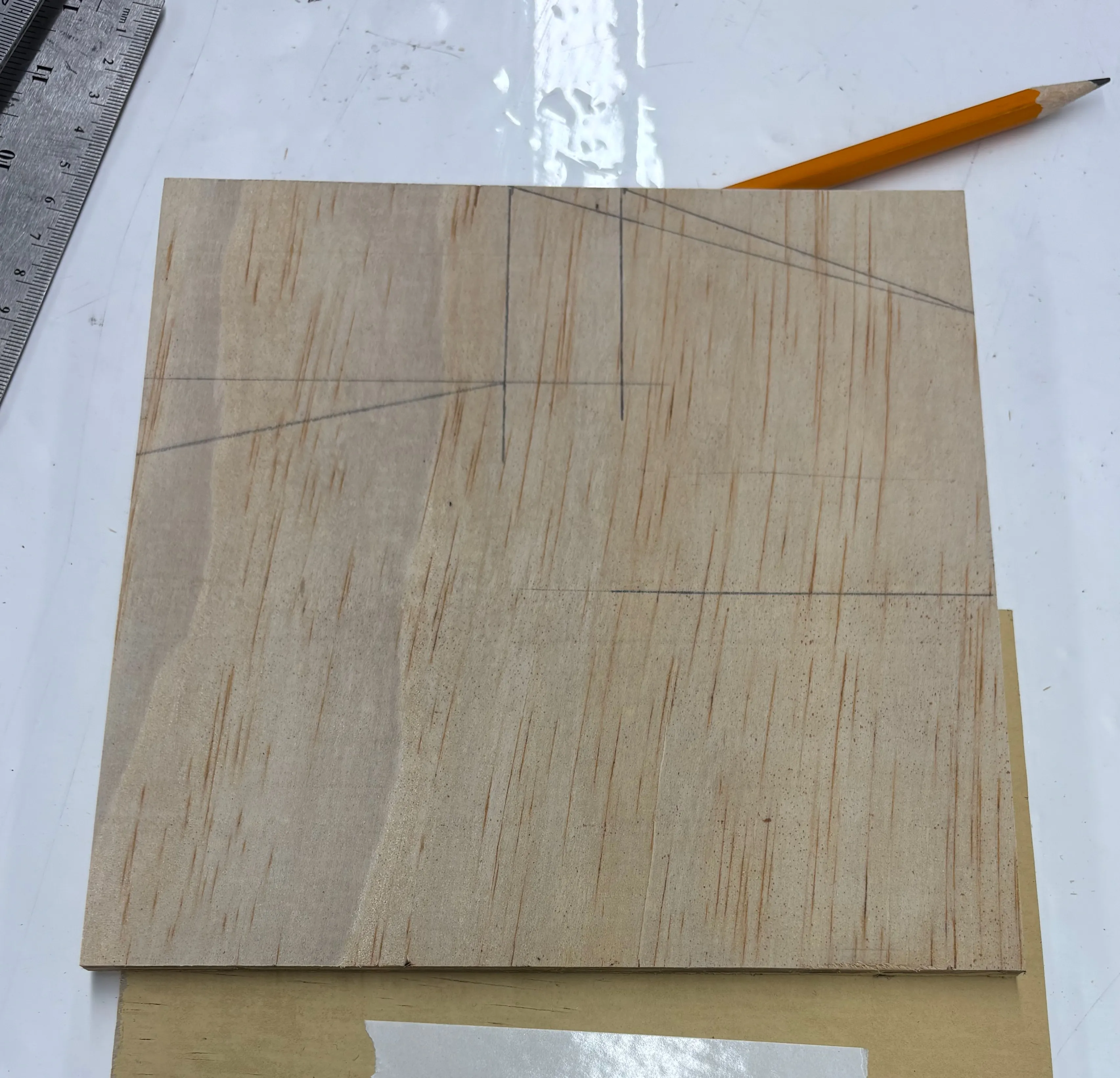 Sketch of the silhouette on one of the side panels.