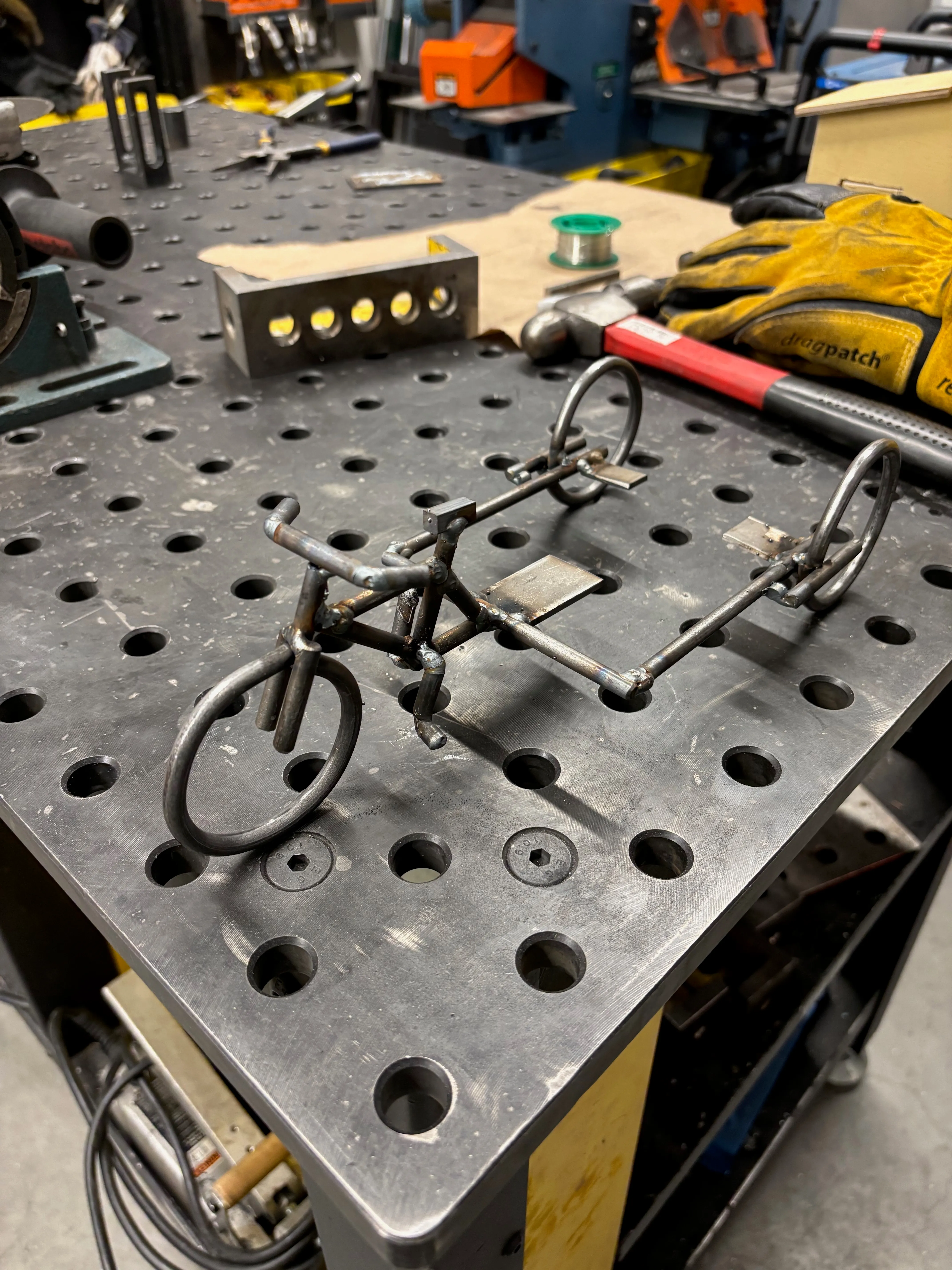 Completed bike frame.