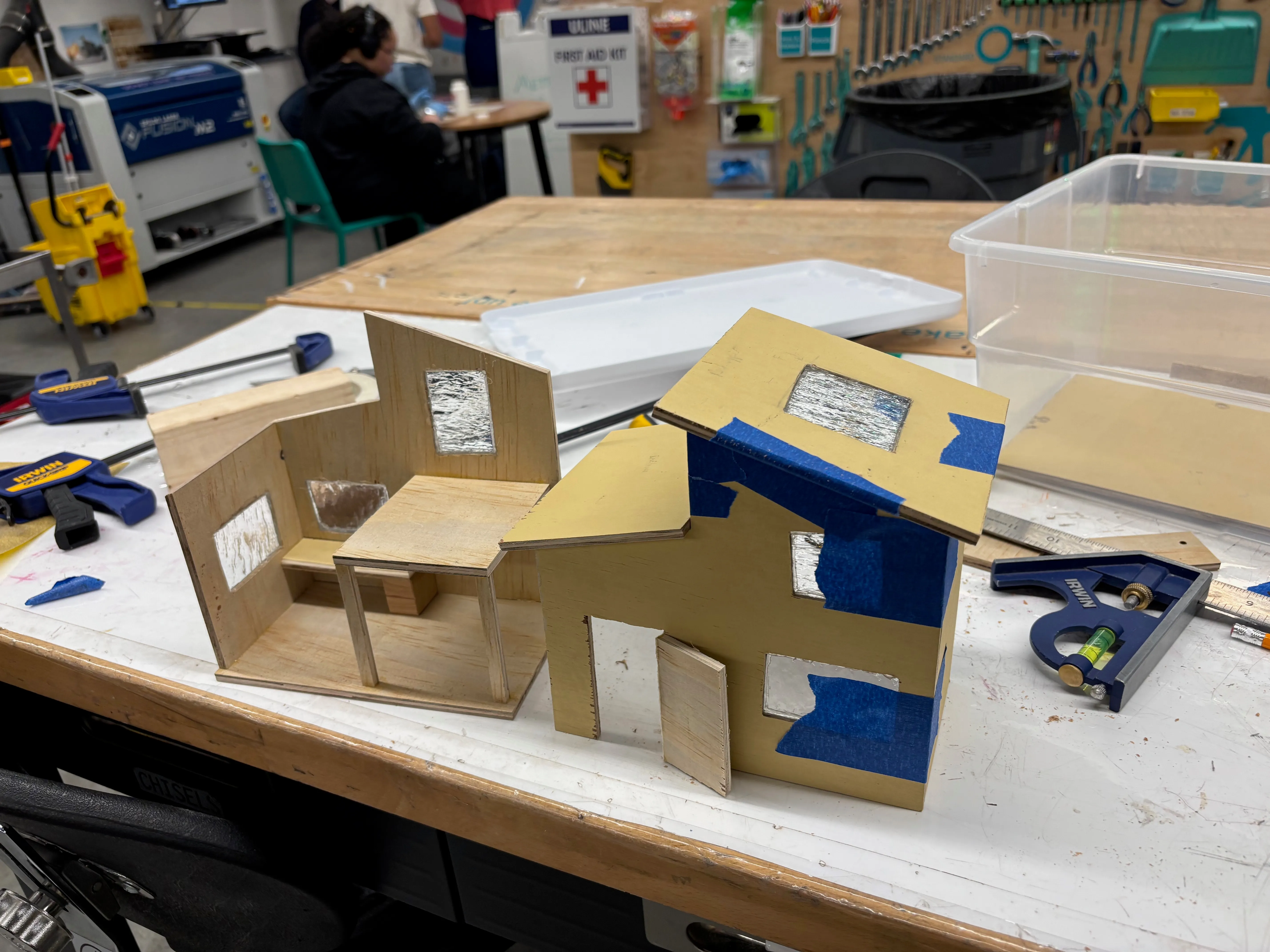 The two parts of the house that come apart